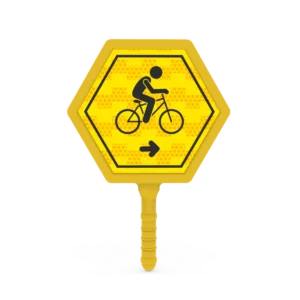 Paleta informativa para cilcistas es ideal para dirigir el flujo vehicular, peatonal y ciclista de forma manual y precisa en cualquier entorno.