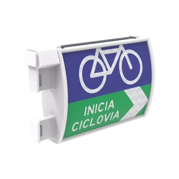 La nomenclatura para ciclopista es una señalización elegante y tecnológica para guiar a los ciclistas en su camino. Cuenta con tecnología GPS.