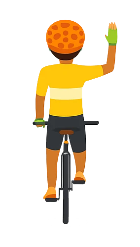 ilustración de ciclista indicando alto