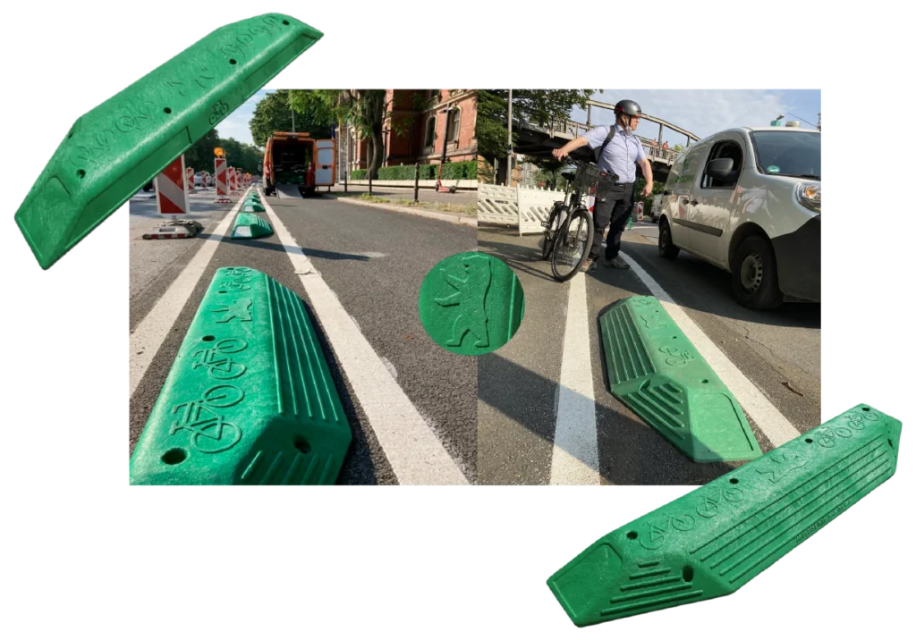 Ciclovía en Berlín, Alemania que forma parte de su infraestructura ciclista.