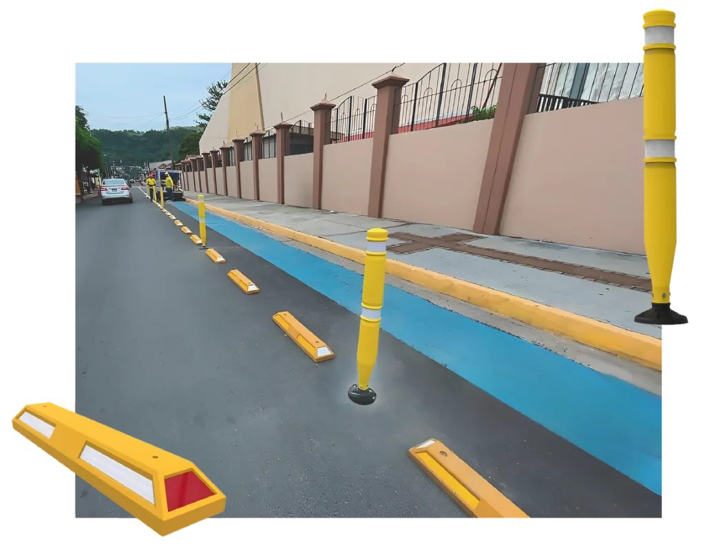 Ciclovía en Santa Tecla. El Salvador que forma parte de su infraestructura ciclista.