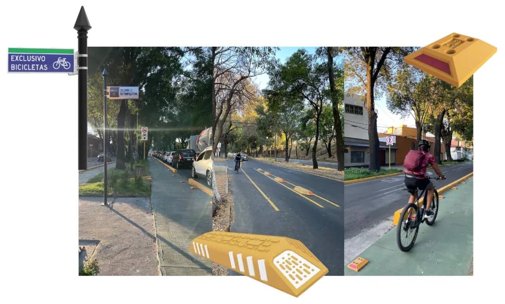 Ciclovía Metropolitana que une al Estado de México con la Ciudad de México que forma parte de su infraestructura ciclista.