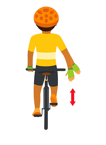 ilustración de ciclista indicando que reduzcan su velocidad