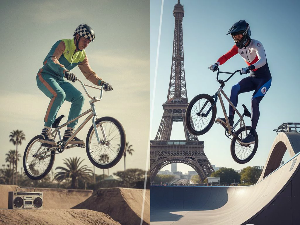 Comparativa de la evolución del BMX desde los años 80 hasta competencias actuales, mostrando cómo ha crecido este deporte a nivel mundial.