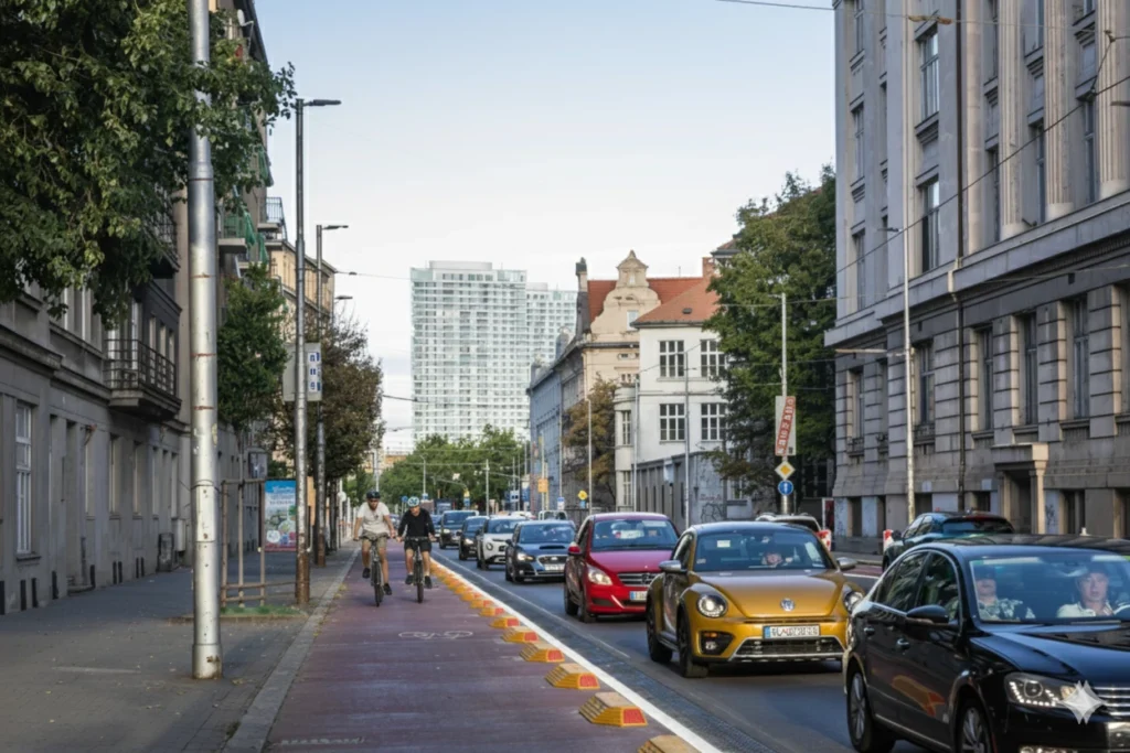 Nueva ciclovía en la ciudad europea de Bratislava Ciclovía en Bratislava Ciclovía en Eslovaquia, Bratislava cyklotrasa vajanského nábrežie