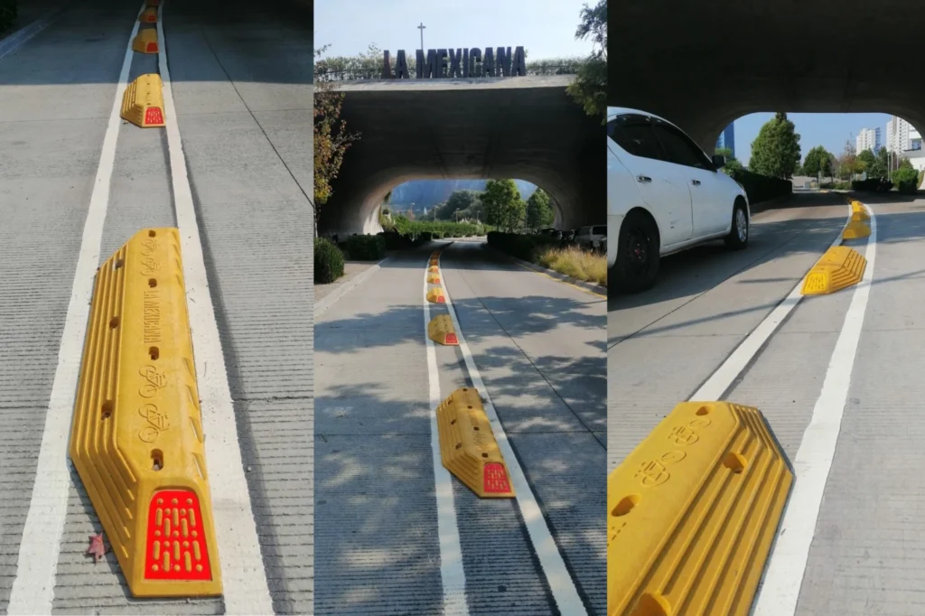 Corredor ciclista de Santa Fe con canalizadores H7 40 que delimitan la nueva vía para bicicletas.