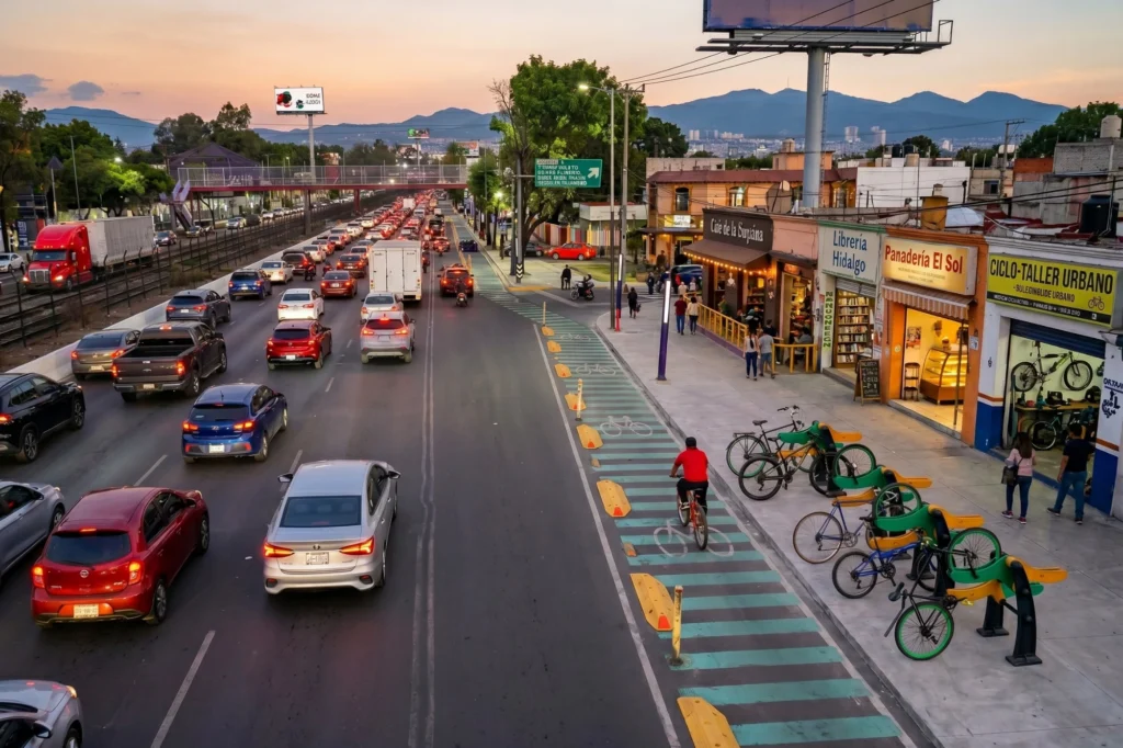 Red ciclista urbana que mejora la conexión entre transporte, comercios y movilidad sustentable