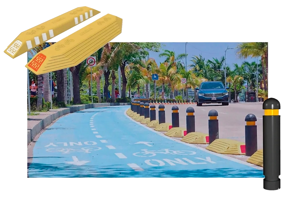 Acapulco, Guerrero: Bike lane as part of its cycling infrastructure 